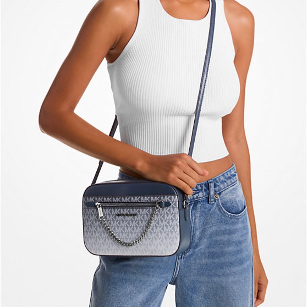 Michael Kors Jet Set Large Ombré Signature Logo EW Crossbody Body
Navy 
NWT - Picture 4 of 13